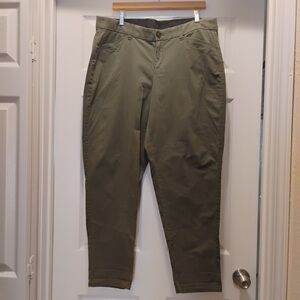 Lane Bryant Olive Green Chino Pants Office Professional Flattering Size 16